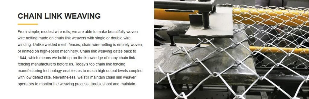 Chain Link Fence fabric manufacturing in a workshop in asia